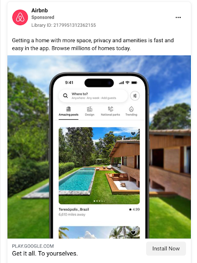 A Meta ad for Airbnb.